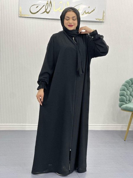 عباية صلاة مع شال لون أسود